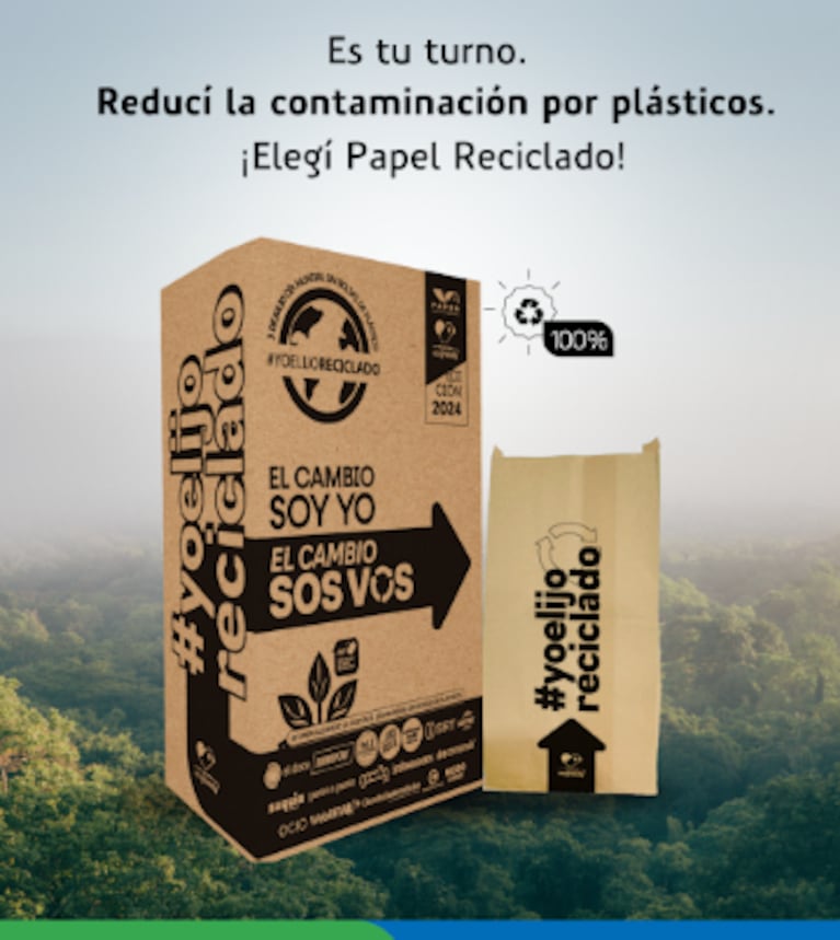 200 mil bolsas de papel 100% reciclado reemplazan a las plásticas