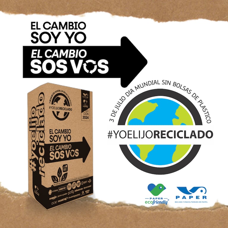 200 mil bolsas de papel 100% reciclado reemplazan a las plásticas