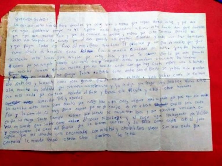 37 años después, recibió una carta de su hijo caído en Malvinas: “Hace mucho frío y la comida es poca”