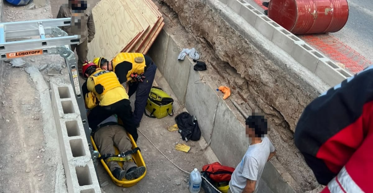 Un obrero cayó a un foso de casi 3 metros con cables de alta tensión: así fue el rescate