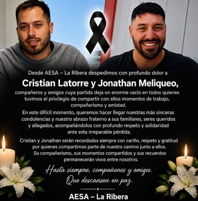 Las despedidas a los operarios fallecidos.