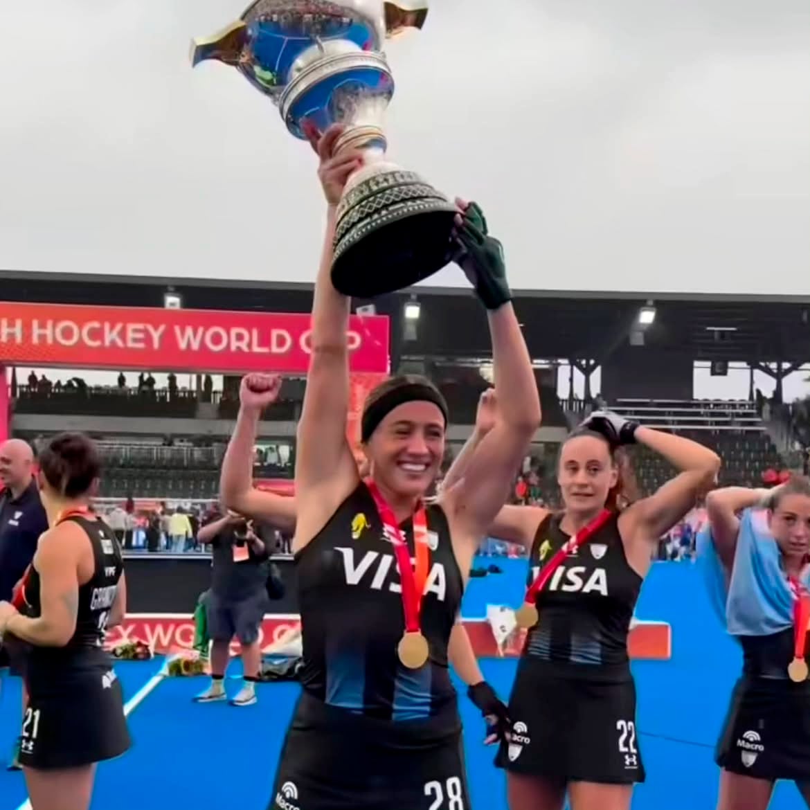 Julieta Jankunas, campeona del mundo con Las Leonas en Países Bajos.