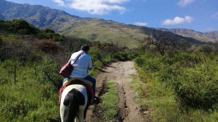 A caballo, Paco va casa por casa.