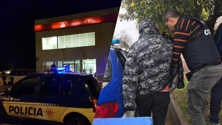 A la izquierda, el robo al banco que derivó en la detención de la banda criminal. A la derecha, el arrestado en Río Cuarto por estafas. / Foto: MPF