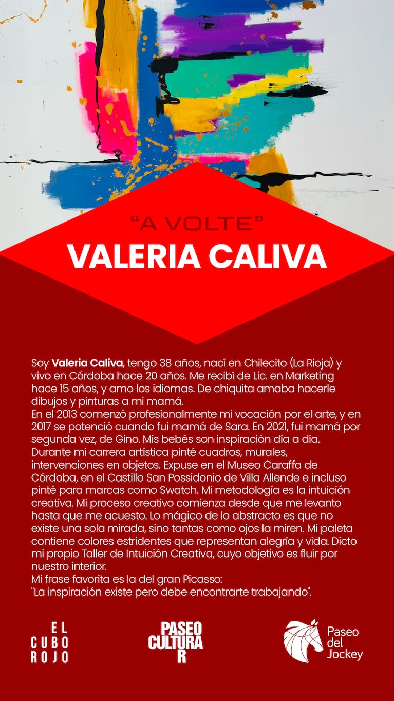 “A VOLTE”: Valeria Caliva presenta su muestra plástica en  EL CUBO ROJO