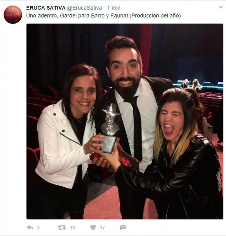 ¡Abel, de oro! Ganó el máximo premio Gardel por tercera vez