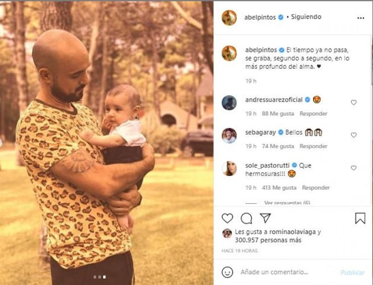 Abel Pintos y las tiernas fotos con su hijo Agustín de cuatro meses 