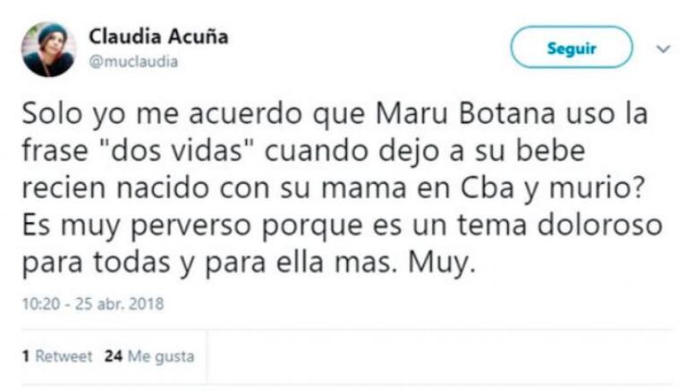 Aborto: Maru Botana se defendió con una conmovedora carta tras las críticas