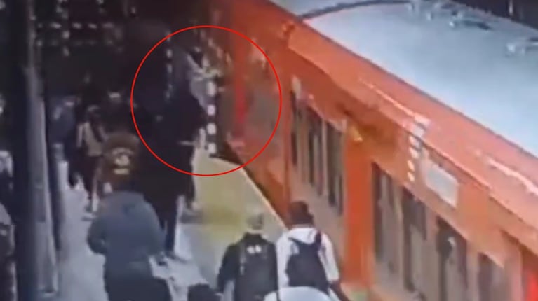 Abril salió expulsada del tren y se estrelló contra la reja. (Foto: captura de TN)