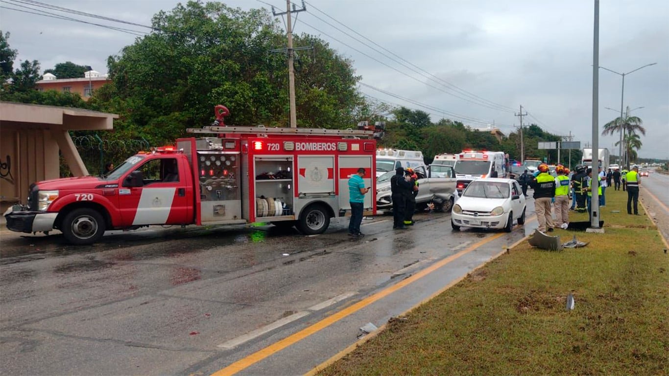 Accidente en Playa del Carmen (Foto: Gobierno de Quintana Roo)