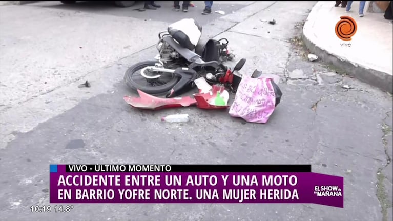Accidente vial en Barrio Yofre Norte