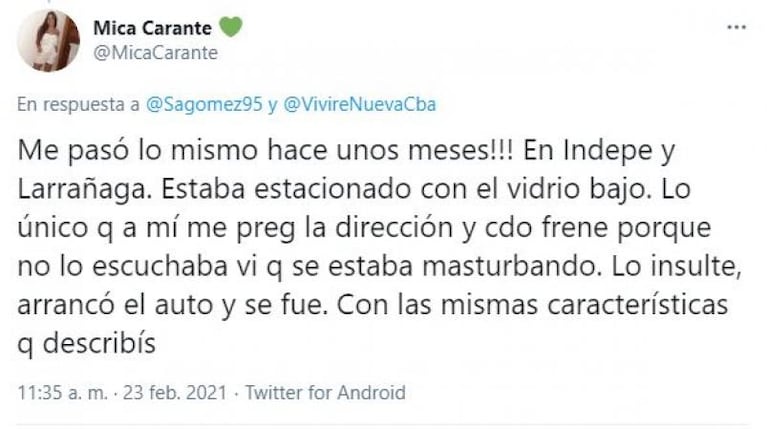 Acoso en Nueva Córdoba: denunció que un hombre se masturbó delante de ella
