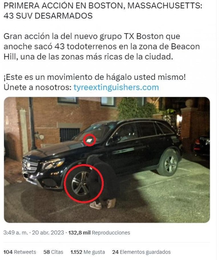 Activistas salieron a desinflar ruedas de autos: "Tu nafta mata"