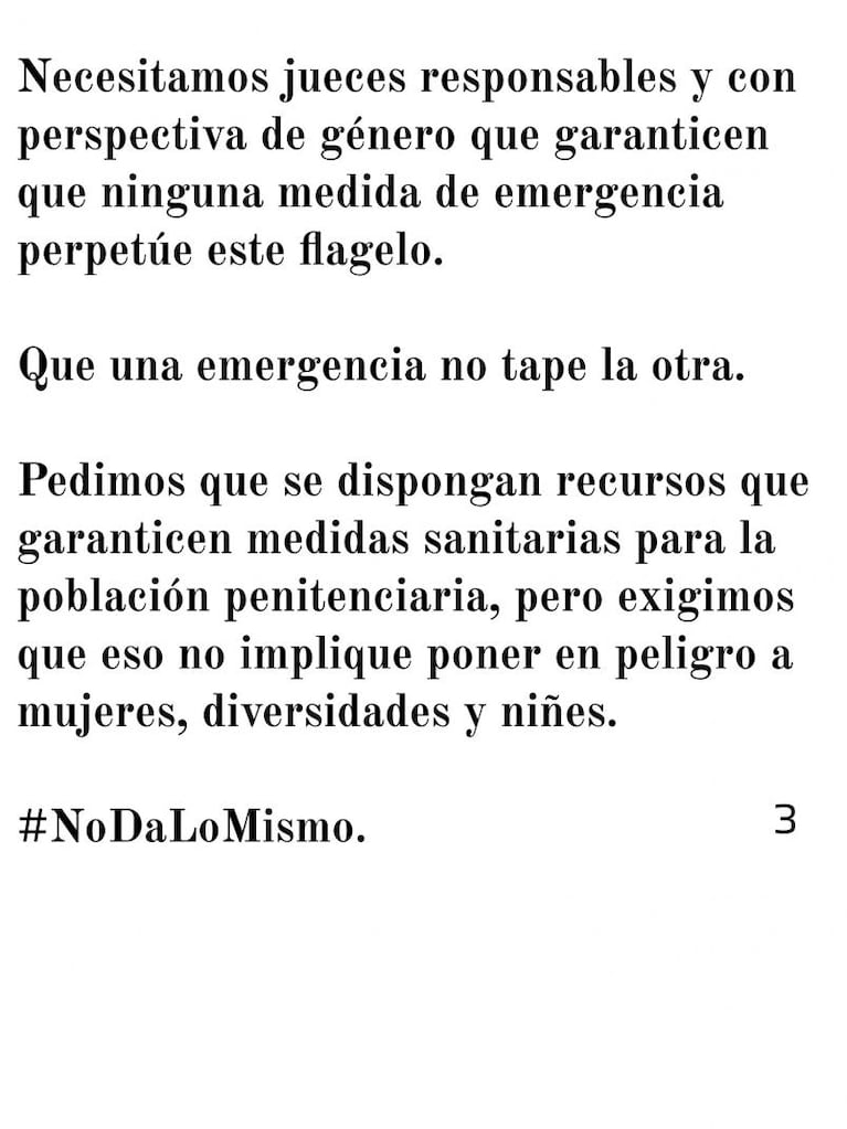 Actrices Argentinas repudió la liberación de presos por delitos de violencia de género