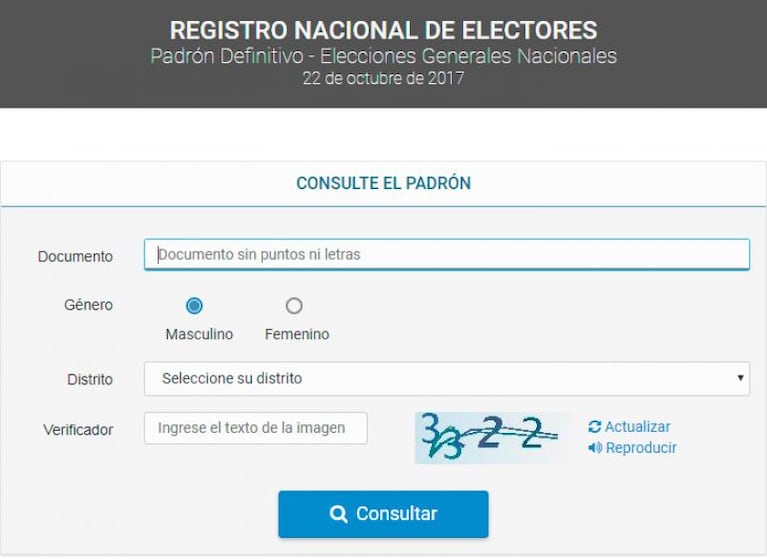 ¿Adónde voto? Consultá el padrón electoral para el domingo