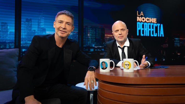 Adrián Suar y Sebastián Wainraich en La Noche Perfecta. Foto: prensa eltrece.