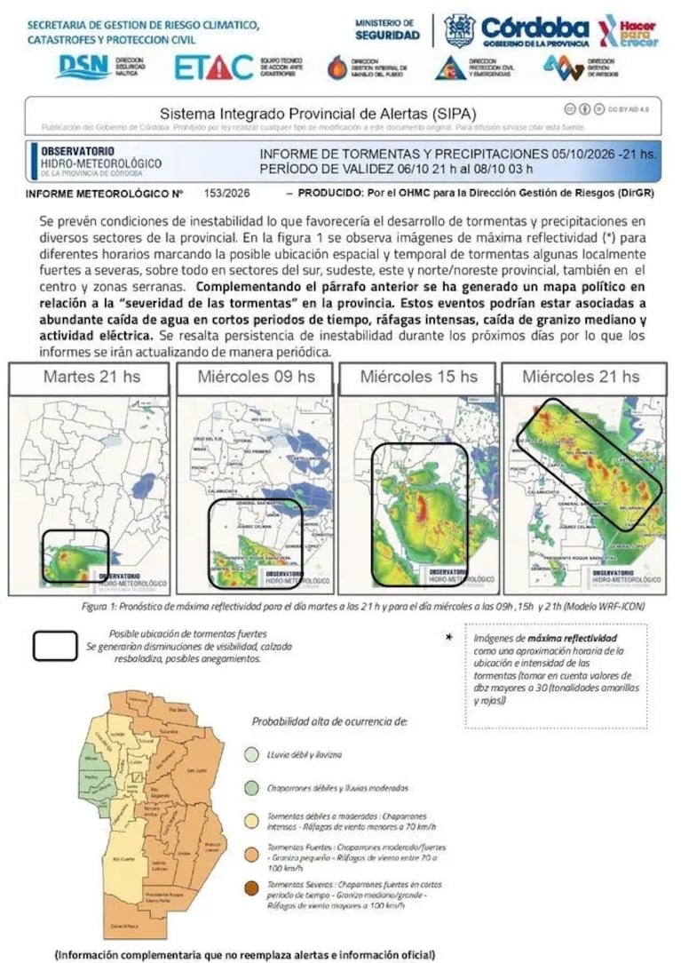 Advierten por tormentas fuertes y granizo: cuándo llegan a Córdoba