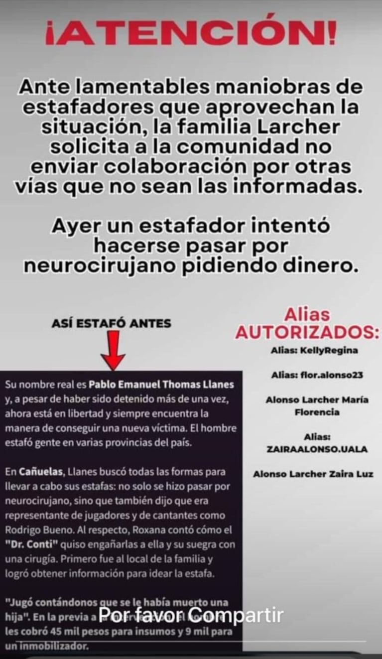 Advierten por un falso neurocirujano que pide plata por la joven que está grave tras el choque en la Chacabuco