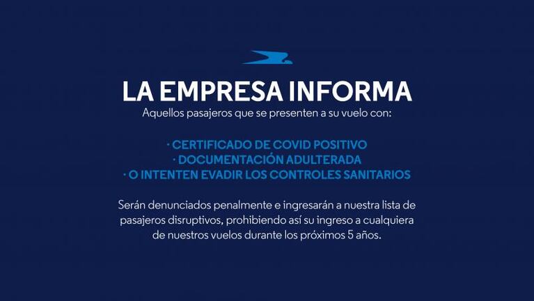 Aerolíneas denunciará a pasajeros que evadan controles tras el escándalo en Misiones