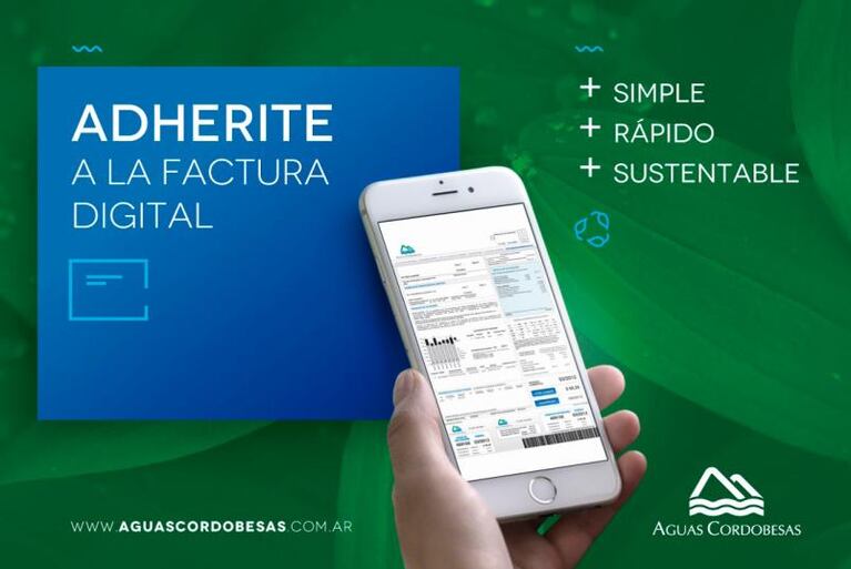 Aguas Cordobesas: conocé cuánto contribuís al medio ambiente sumándote a la factura digital