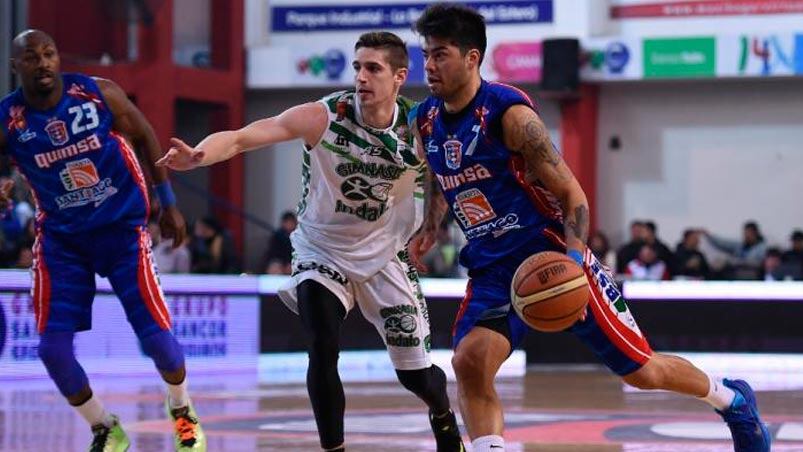 Aguirre convirtió uno de los mejores triples de la historia del básquet argentino. Foto: LNB.