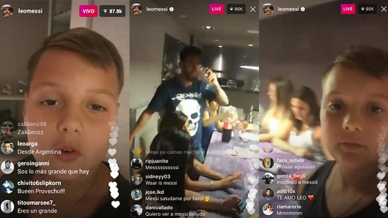 Agustín le mostró a miles de personas la cena familiar de los Messi.