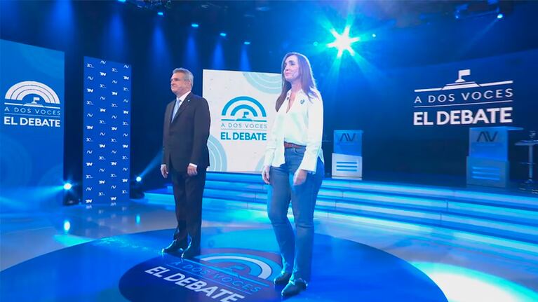 Agustín Rossi y Victoria Villarruel debatieron previo al balotaje. Foto: TN.