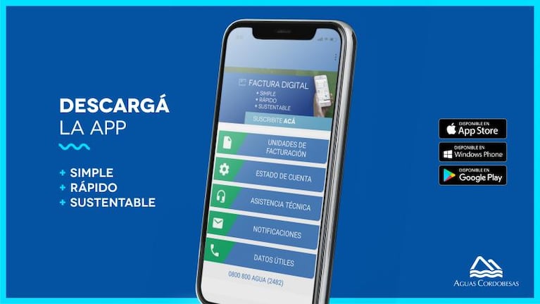 Ahora podés adherirte a factura digital del agua desde la App