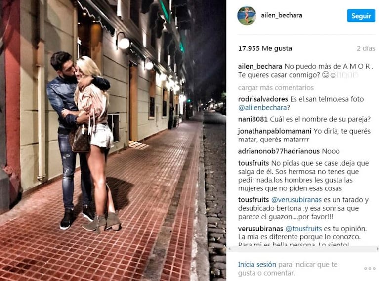 Ailén Bechara le propuso casamiento a su novio por redes