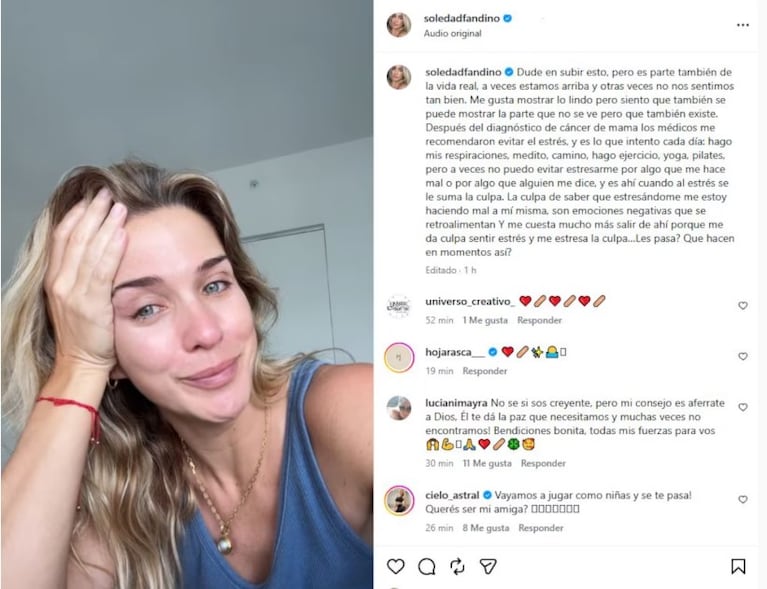 “Al estrés se le suma la culpa”: la profunda reflexión de Soledad Fandiño después del cáncer de mama