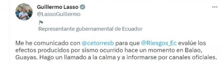 Al menos 14 muertos por el terremoto en el sur de Ecuador