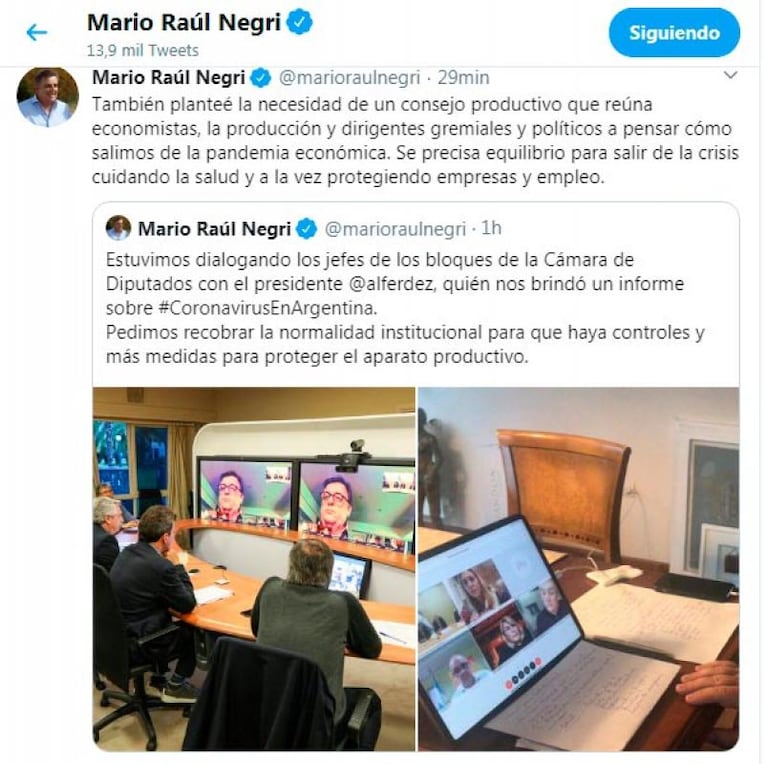 Alberto Fernández dialogó con los jefes de bloque de Diputados: el pedido de Mario Negri