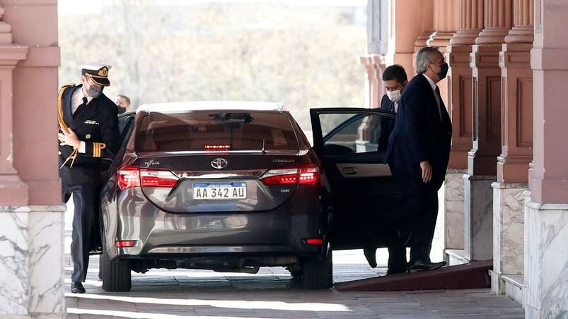 Alberto Fernández llegó a Casa Rosada para reunirse de urgencia con sus funcionarios.