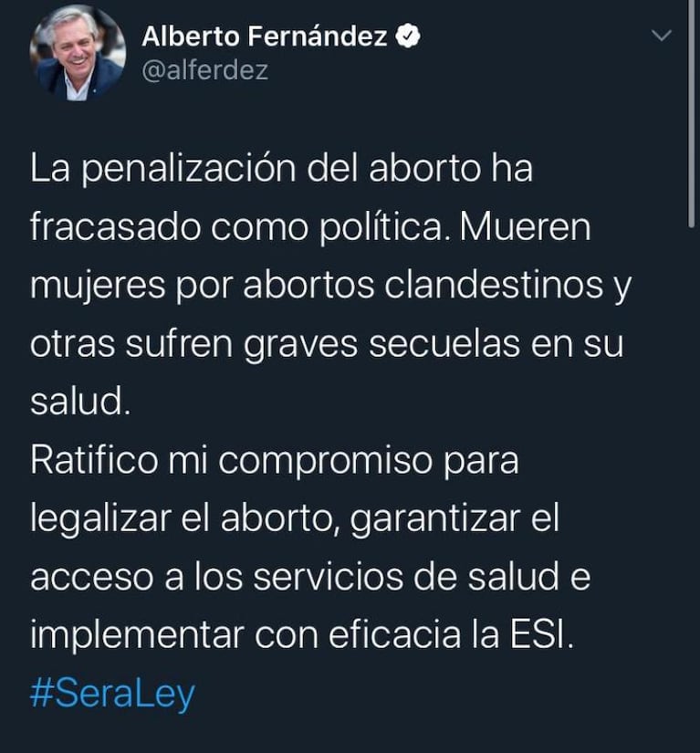 Alberto Fernández ratificó su compromiso para legalizar el aborto