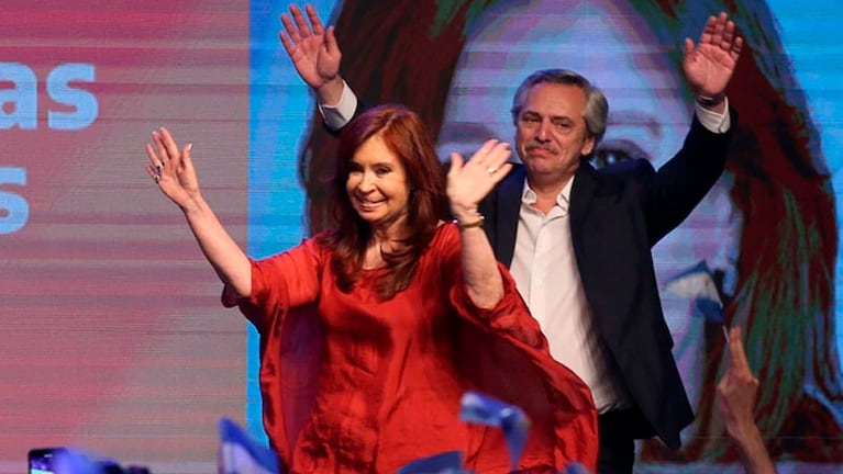 Alberto Fernández y Cristina Kirchner celebraron el triunfo.
