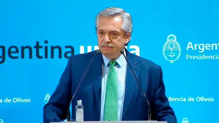Alberto Fernández y el mensaje por el coronavirus.