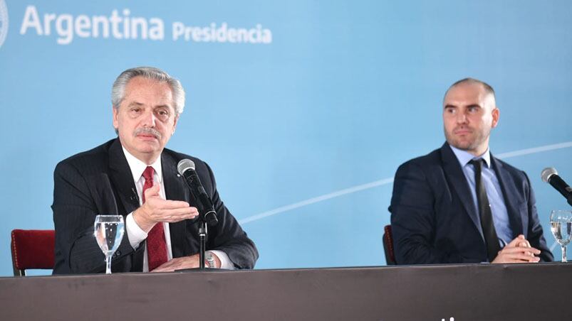 Alberto Fernández y Martín Guzmán anunciaron la iniciativa en Casa Rosada.