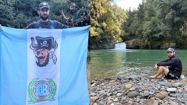 Ale viajó desde Nueva Zelanda a Córdoba para estar en la final Belgrano-River en el Kempes.