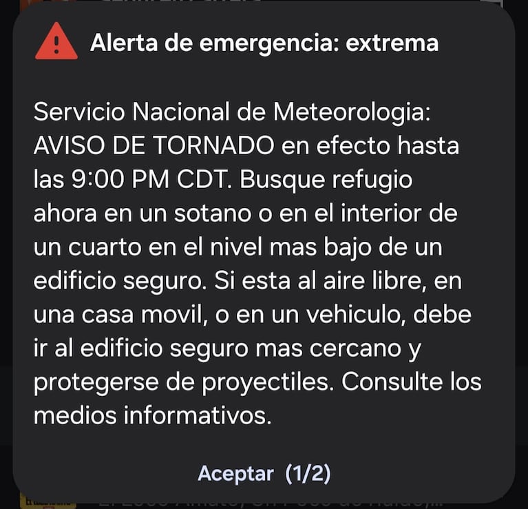 Alerta de tornado en Kansas.
