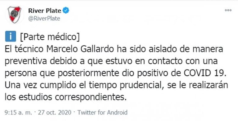 Alerta en Gimnasia y River: Maradona y Gallardo, aislados por coronavirus