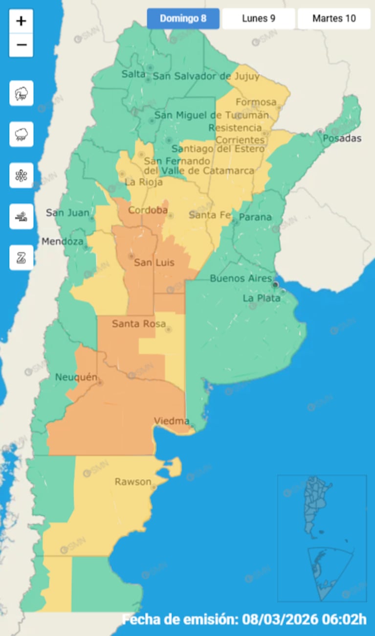 Alerta por tormentas en Córdoba en un domingo atravesado por las lluvias
