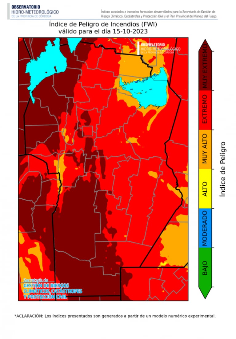 Alerta por vientos de hasta 70 km/h en Córdoba y riesgo extremo de incendios