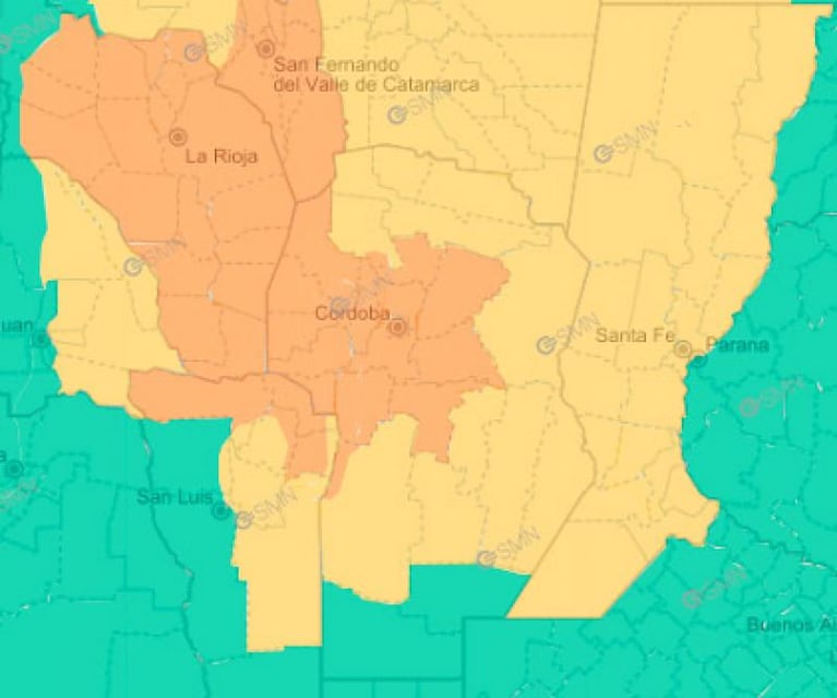 Alertas por tormentas en Córdoba: las zonas más comprometidas