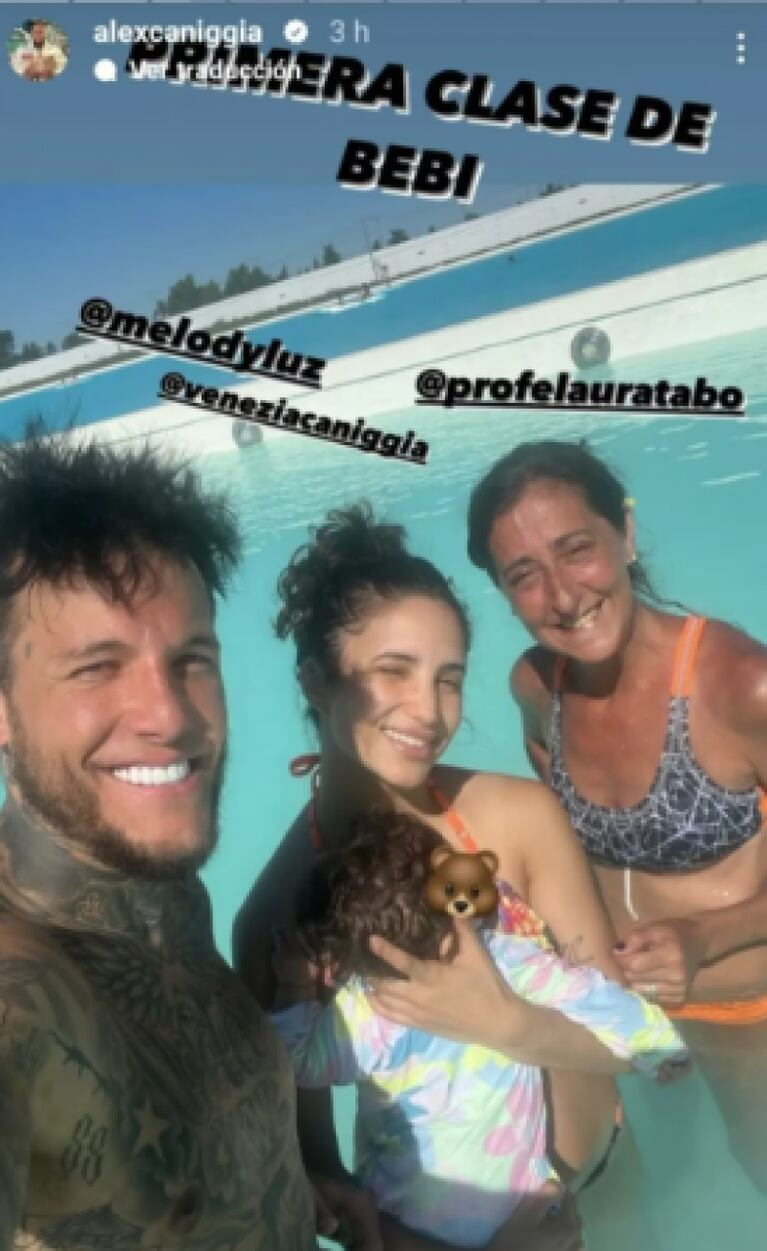 Alex Caniggia mostró el deporte que empezó a practicar su hija