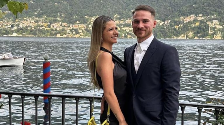 Alexis Mac Allister y Ailén Cova en el casamiento de Lautaro Martínez.