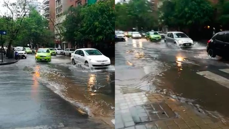 Algunas calles de Nueva Córdoba se inundaron por las lluvias.