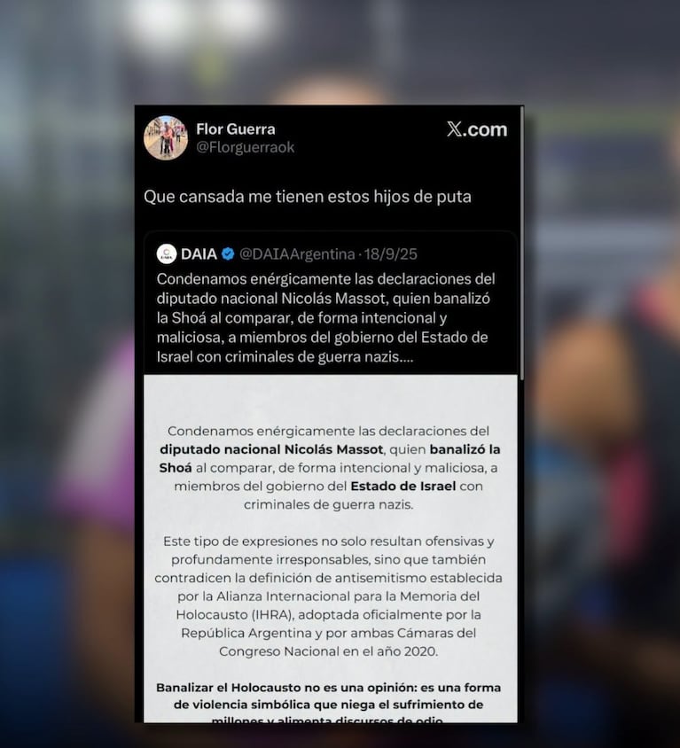 Algunos de los mensajes discriminatorios que había escrito la jugadora Florencia Guerra en el pasado.