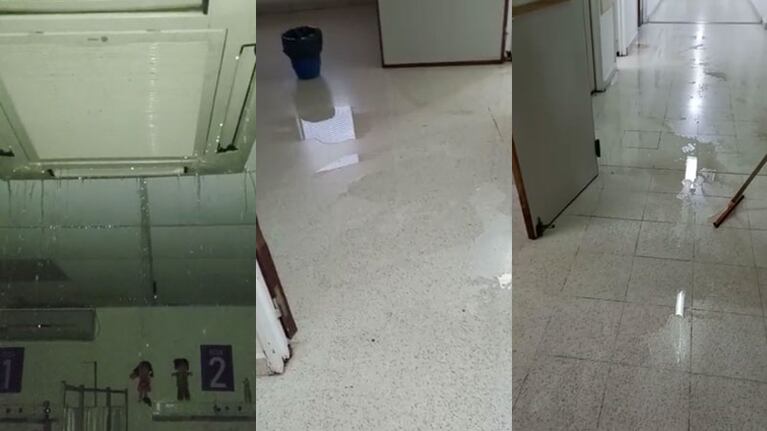 Algunos sectores del Hospital Misericordia se inundaron tras la tormenta.