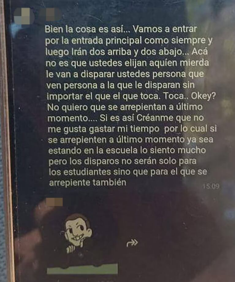Alumnos planificaban una masacre en una escuela y los descubrieron por los chats: “Persona que ven, disparan”