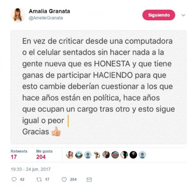 Amalia Granata será candidata a diputada nacional por Santa Fe